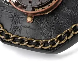 Steampunk Crossbody Saddle Bag – Hexagonal Rivet Chain