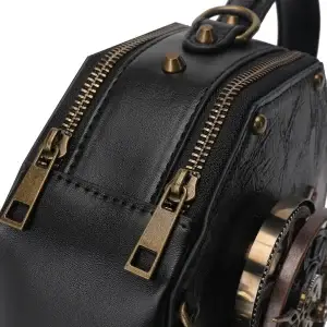 Steampunk Crossbody Saddle Bag – Hexagonal Rivet Chain