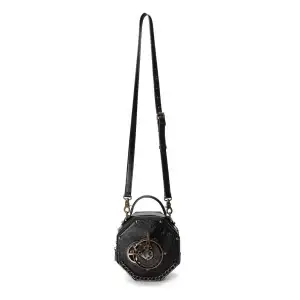 Steampunk Crossbody Saddle Bag – Hexagonal Rivet Chain